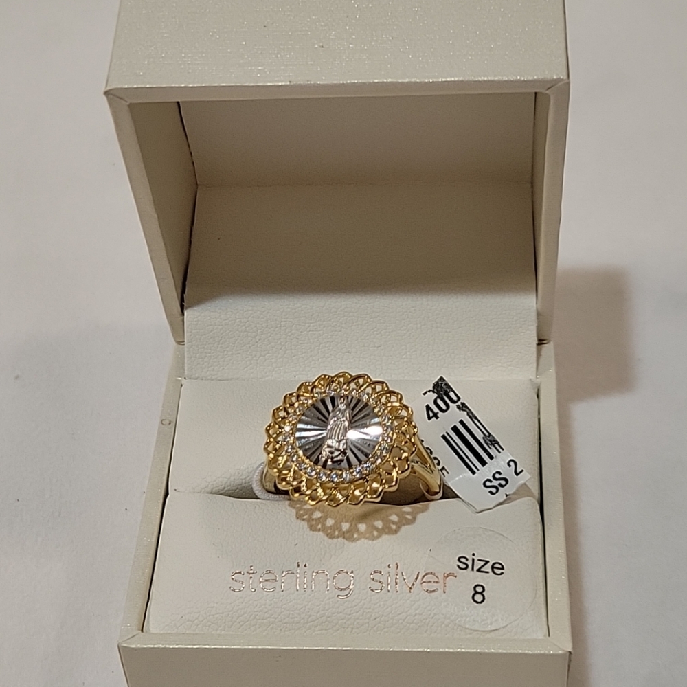 Moricci 925 Sterling Silver Mother Mary Ring, Size 8, New In Box